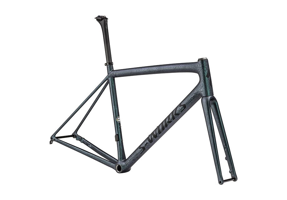 Specialized aethos S-Works frmset satin oil granite over metallic deep lake / white sage 52 Framesets Specialized   