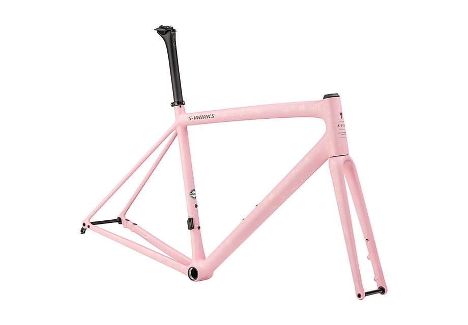 Specialized aethos S-Works frmset satin 100% red ghost pearl organic color run over desert rose / taupe 58 Framesets Specialized   