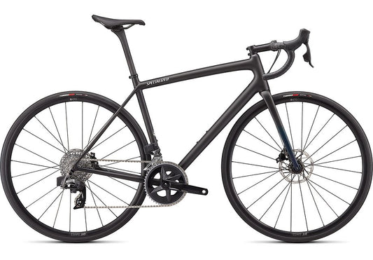 2024 Specialized aethos comp bike satin carbon/teal tint fade/flake silver 49 Bicycle Specialized   