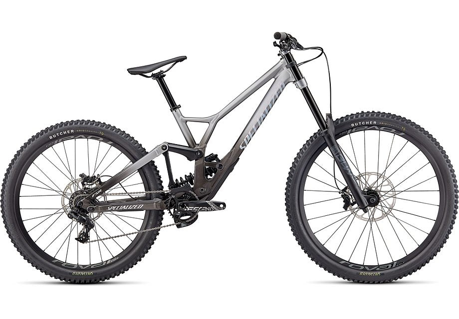 2022 Specialized demo expert bike gloss silver dust / charcoal tint gravity fade / white w/ red ghost pearl / flo red s4 Bicycle Specialized   
