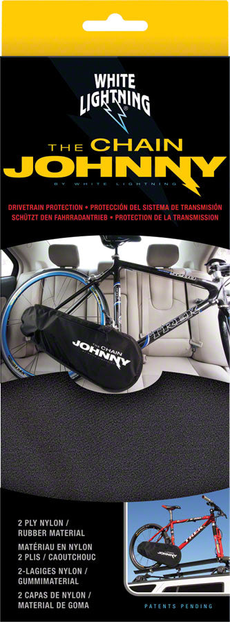 White Lightning Chain Johnny Drivetrain Cover Black Bike Protector White Lightning   