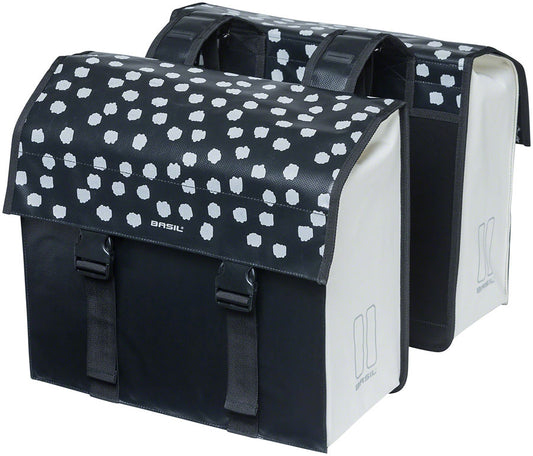 Basil Urban Load Double Pannier - 53L Black/Reflective White Panniers Basil   