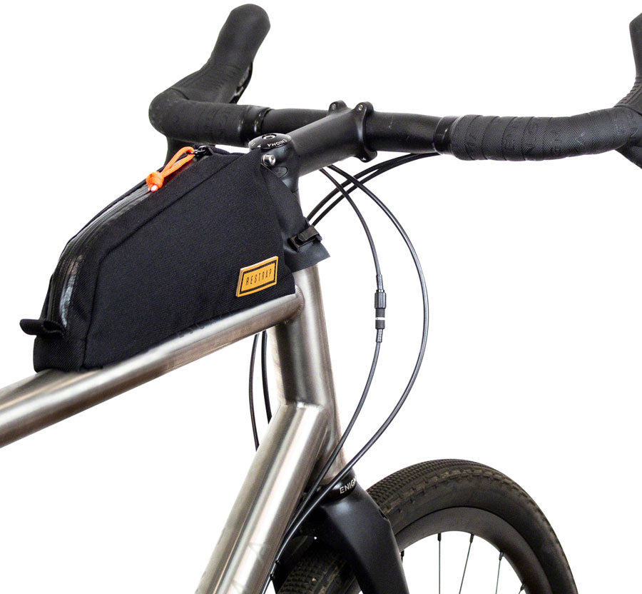 Restrap Bolt-On Top Tube/ Stem Bag - Black Top Tube/ Stem Bag Restrap   