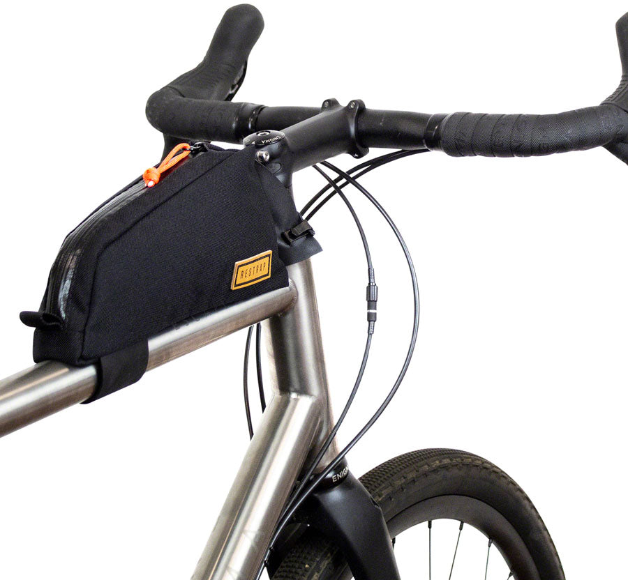 Restrap Strap-On Top Tube Bag - Black Top Tube/ Stem Bag Restrap   