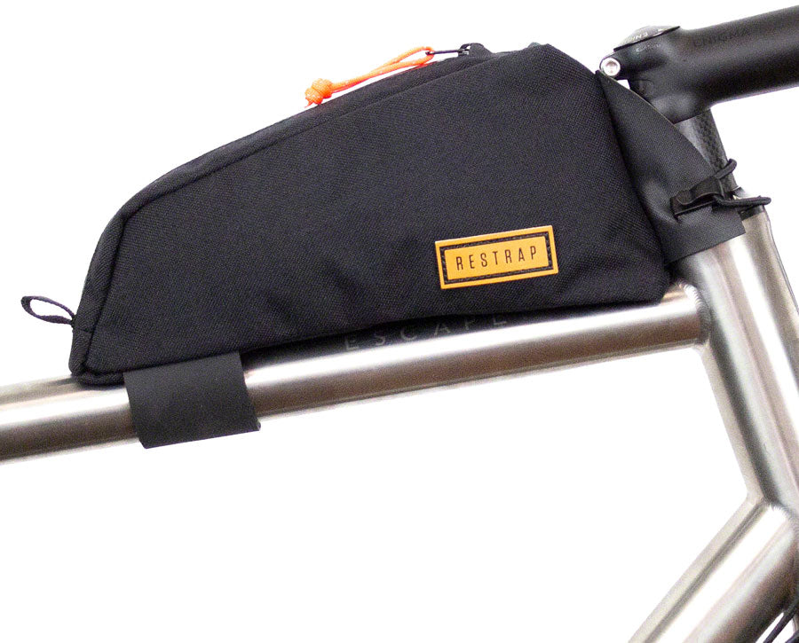 Restrap Strap-On Top Tube Bag - Black Top Tube/ Stem Bag Restrap   