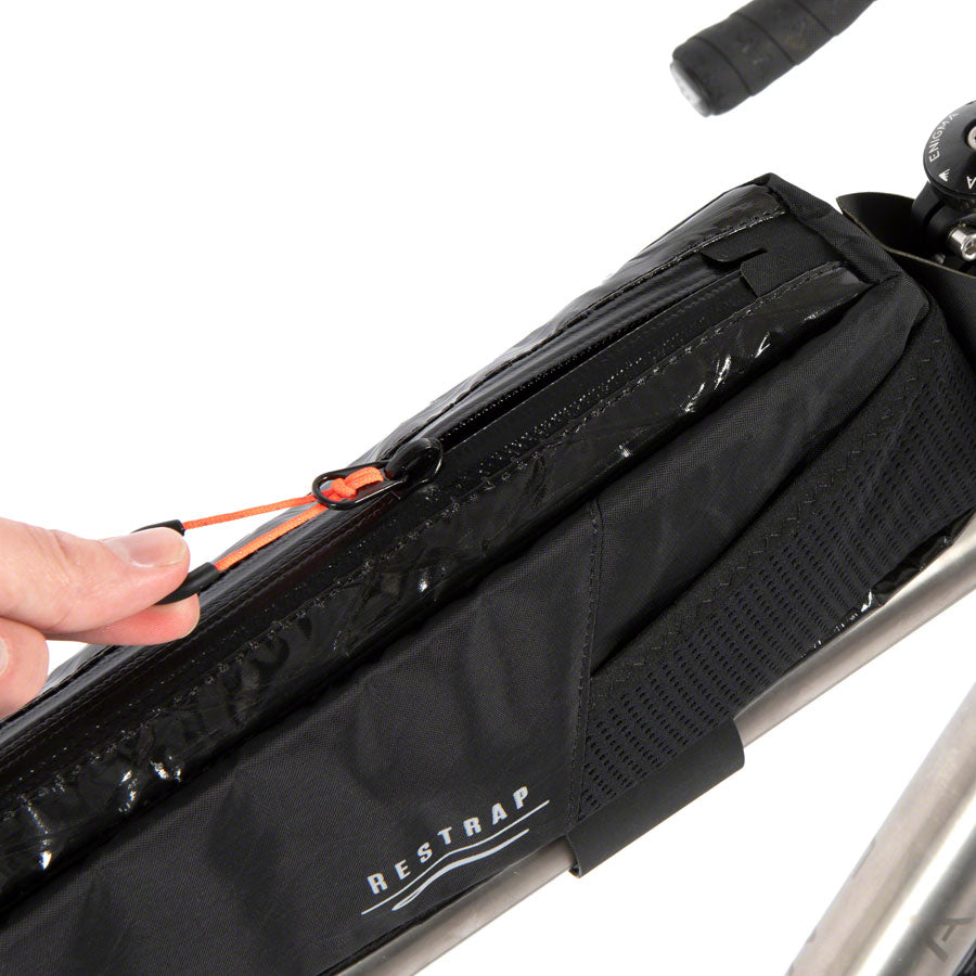 Restrap Race Top Tube Bag - Long 3L Black Top Tube/ Stem Bag Restrap   