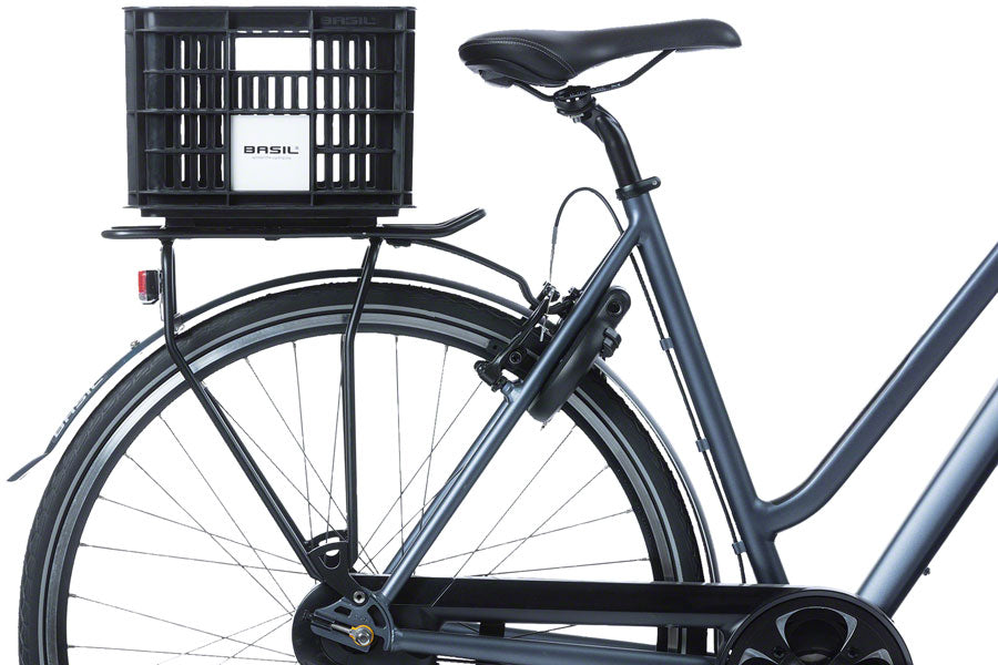 Basil Bicycle Crate S 17.5L Recycled Synthetic Black Baskets and Accessories Basil   