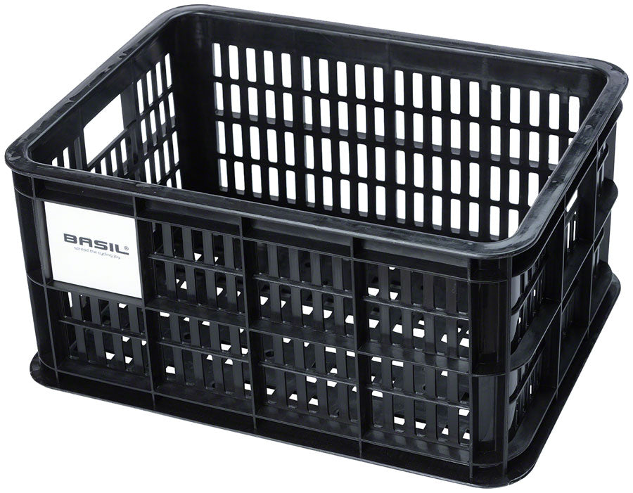 Basil Bicycle Crate S 17.5L Recycled Synthetic Black Baskets and Accessories Basil   