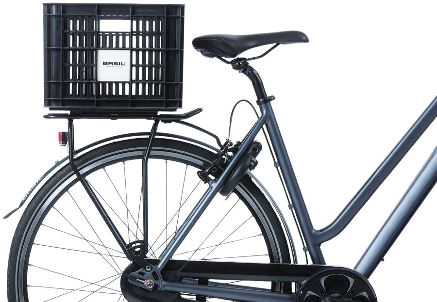 Basil Bicycle Crate M 29.5L Recycled Synthetic Black Baskets and Accessories Basil   