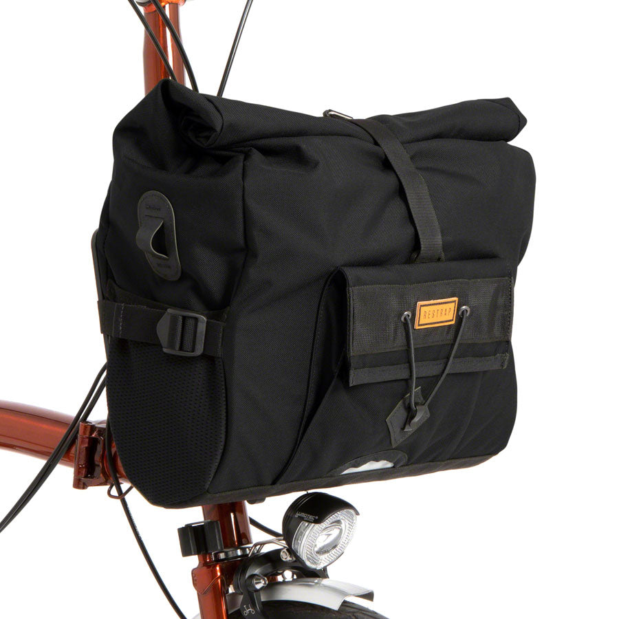 Restrap City Loader Handlebar Bag - Fits Brompton Mount 20L Black Handlebar Bags Restrap   