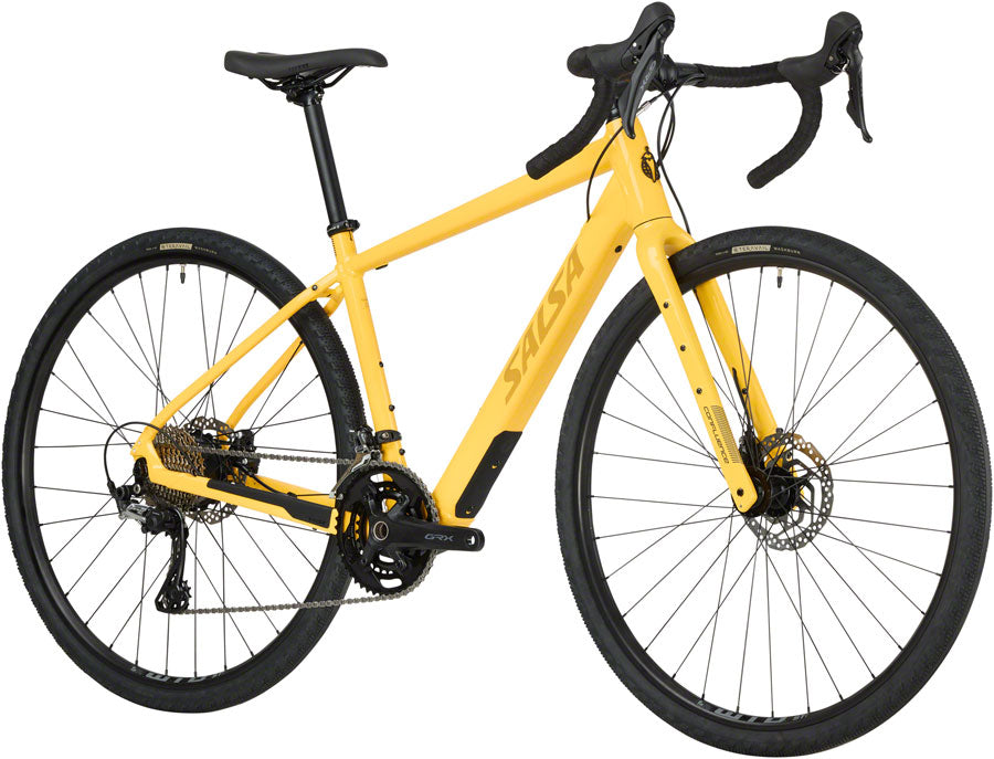 Salsa Confluence Drop Bar GRX 600 2x Ebike - 700c Aluminum Yellow 57cm All-Road Ebike Salsa   
