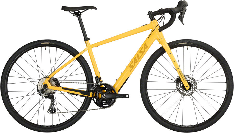 Salsa Confluence Drop Bar GRX 600 2x Ebike - 700c Aluminum Yellow 53cm All-Road Ebike Salsa   