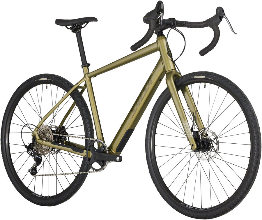 Salsa Confluence Drop Bar Apex 1 Ebike - 700c Aluminum Avocado Green 60cm All-Road Ebike Salsa   