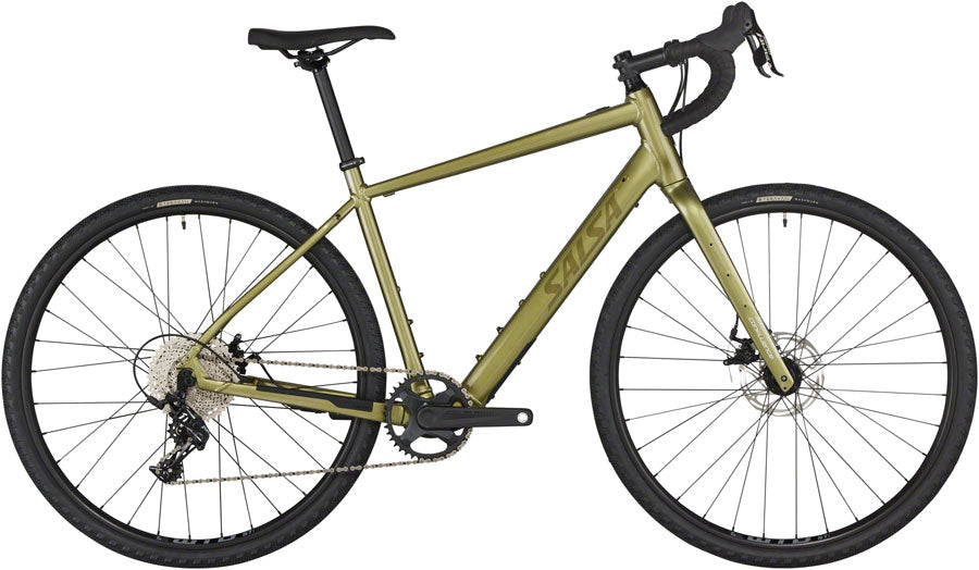 Salsa Confluence Drop Bar Apex 1 Ebike - 700c Aluminum Avocado Green 55cm All-Road Ebike Salsa   