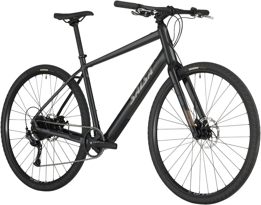 Salsa Confluence Flat Bar Altus 1x9 Ebike - 700c Aluminum Black X-Large All-Road Ebike Salsa   