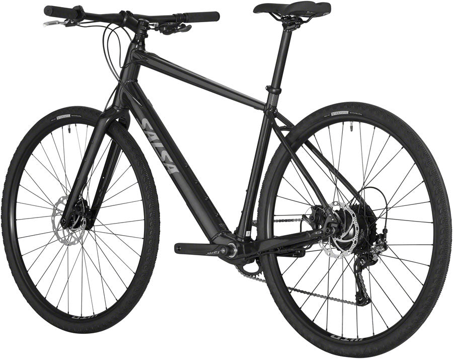 Salsa Confluence Flat Bar Altus 1x9 Ebike - 700c Aluminum Black Small All-Road Ebike Salsa   