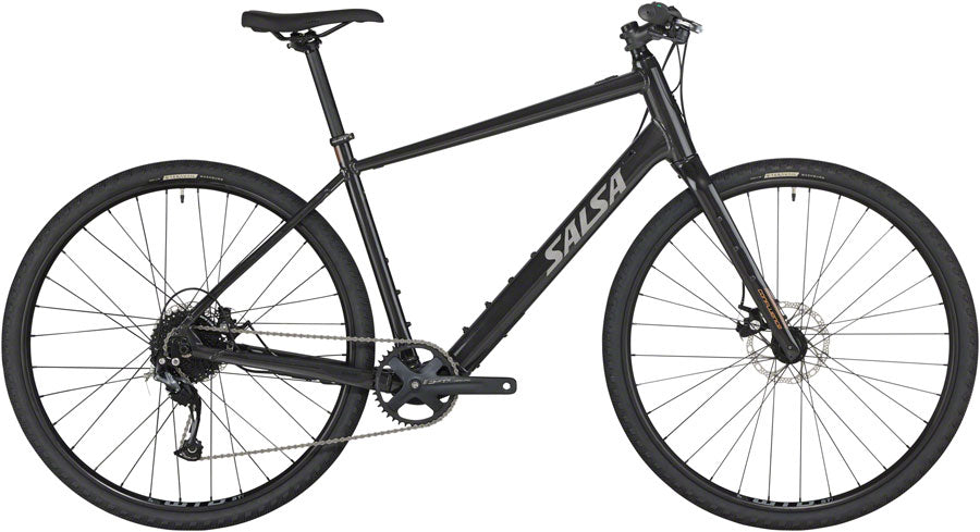 Salsa Confluence Flat Bar Altus 1x9 Ebike - 700c Aluminum Black Medium All-Road Ebike Salsa   