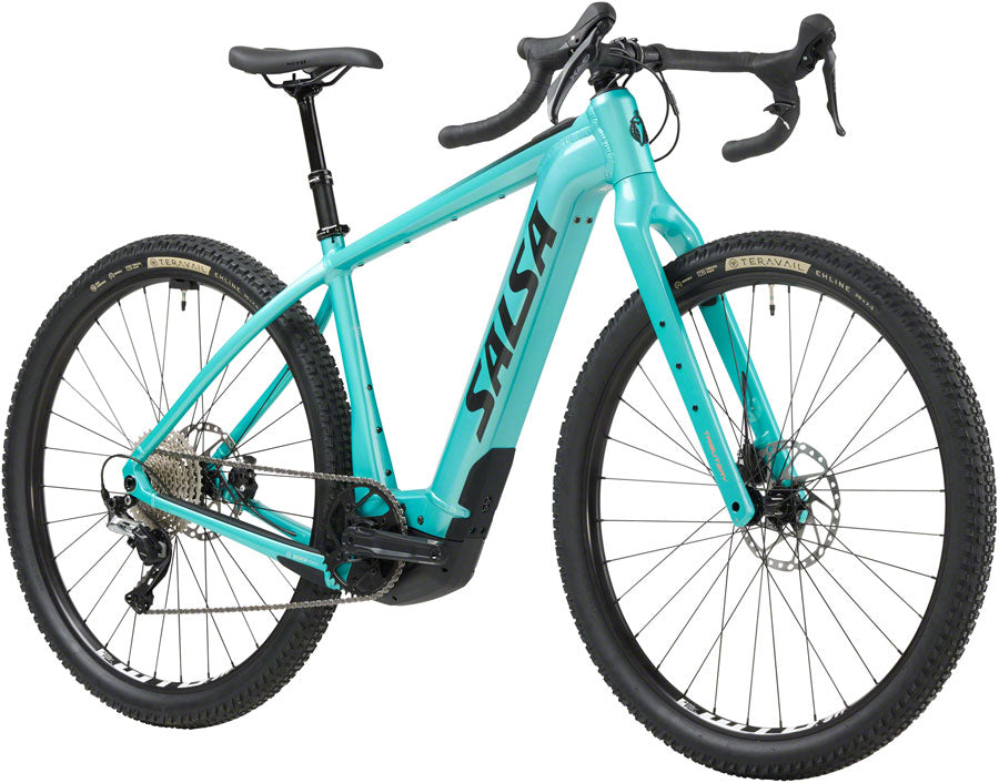 Salsa Tributary GRX 600 Ebike - 29" Aluminum Teal Medium All-Road Ebike Salsa   