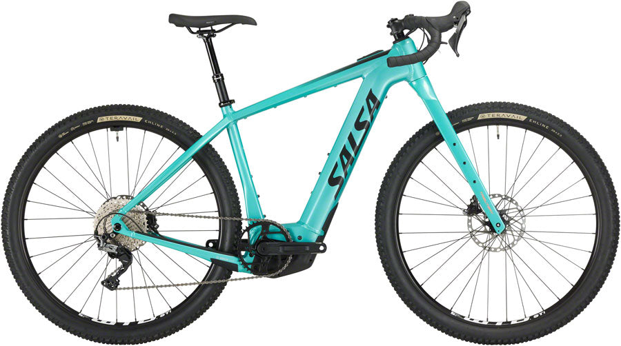Salsa Tributary GRX 600 Ebike - 29" Aluminum Teal Small All-Road Ebike Salsa   