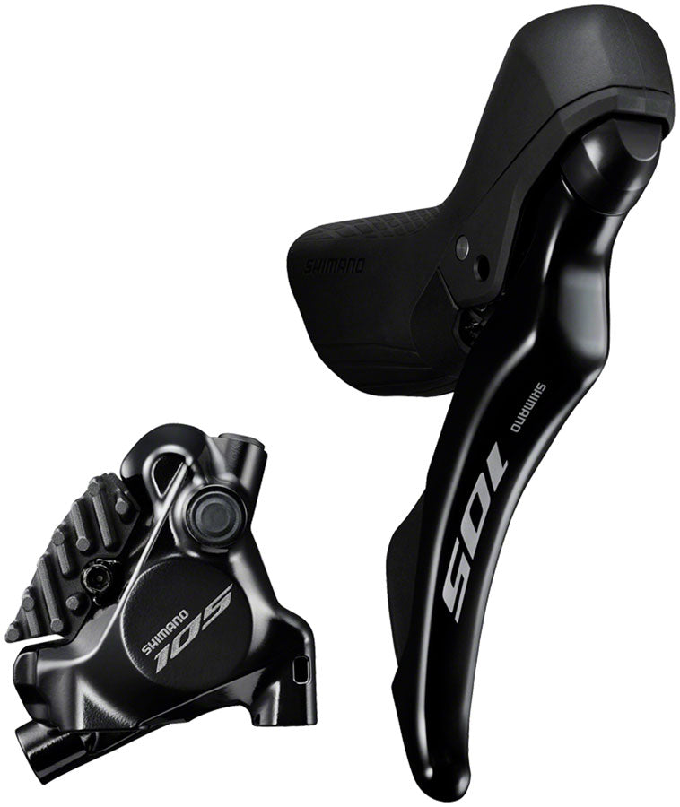 Shimano 105 105 ST-R7120-R Shift/Brake Lever BR-R7170 Hydraulic Disc Brake Caliper - Right/Rear 12-Speed Flat Mount BLK Hydraulic Brake/Shift Lever Drop Bar Shimano   
