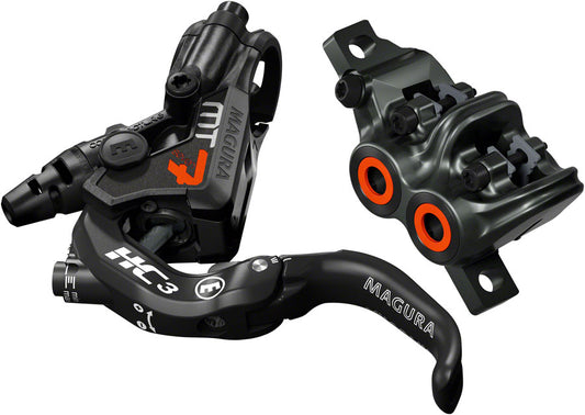Magura MT7 HC3 Disc Brake Lever - Front Rear Hydraulic Post Mount BLK/Orange Disc Brake & Lever Magura   