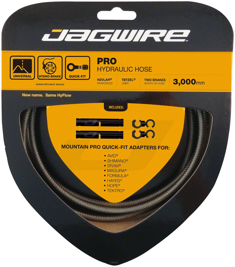 Jagwire Pro Hydraulic Disc Brake Hose Kit 3000mm Carbon Silver Disc Hose and Parts Jagwire   