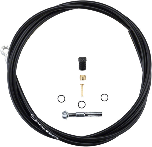 Shimano SM-BH59-SB Low Pressure Disc Brake Hose Kit - Normal Silver Banjo Caliper Connector 1700mm BLK Disc Hose and Parts Shimano   