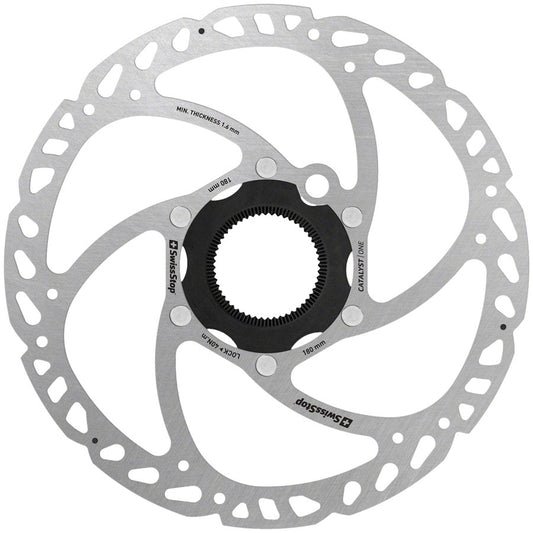 SwissStop Catalyst One Disc Rotor - 180mm CenterLock Silver Disc Rotor SwissStop   