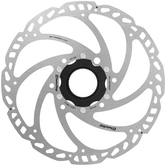 SwissStop Catalyst One Disc Rotor - 203mm CenterLock Silver Disc Rotor SwissStop   