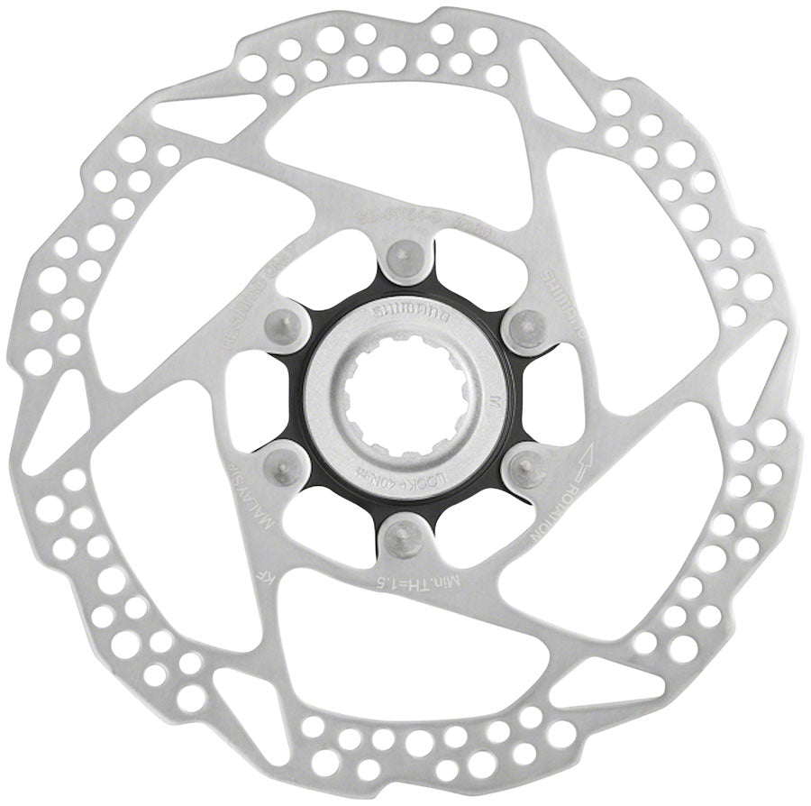 Shimano Deore SM-RT54-S Disc Brake Rotor - 160mm Center Lock For Resin Pads Only External Lockring Silver Disc Rotor Shimano   