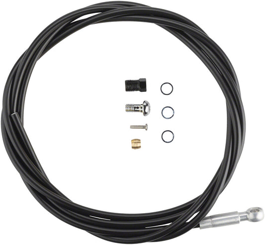 Shimano SM-BH90-SBLS High Pressure Disc Brake Hose Kit - Long Silver Banjo Caliper Connector 2000mm BLK Disc Hose and Parts Shimano   