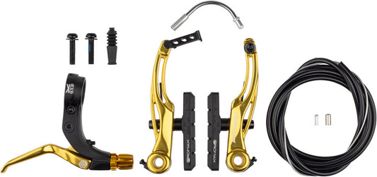 Promax P-1/Click V-Point Linear Pull Brake Kit - 108mm Gold Linear Pull Brakes Promax   