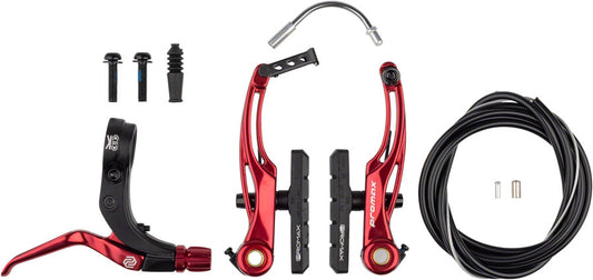 Promax P-1/Click V-Point Linear Pull Brake Kit - 108mm Red Linear Pull Brakes Promax   