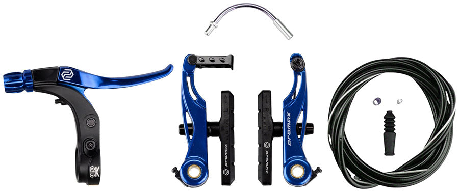 Promax P-1/Click V-Point Linear Pull Brake Kit - 85mm Blue Linear Pull Brakes Promax   