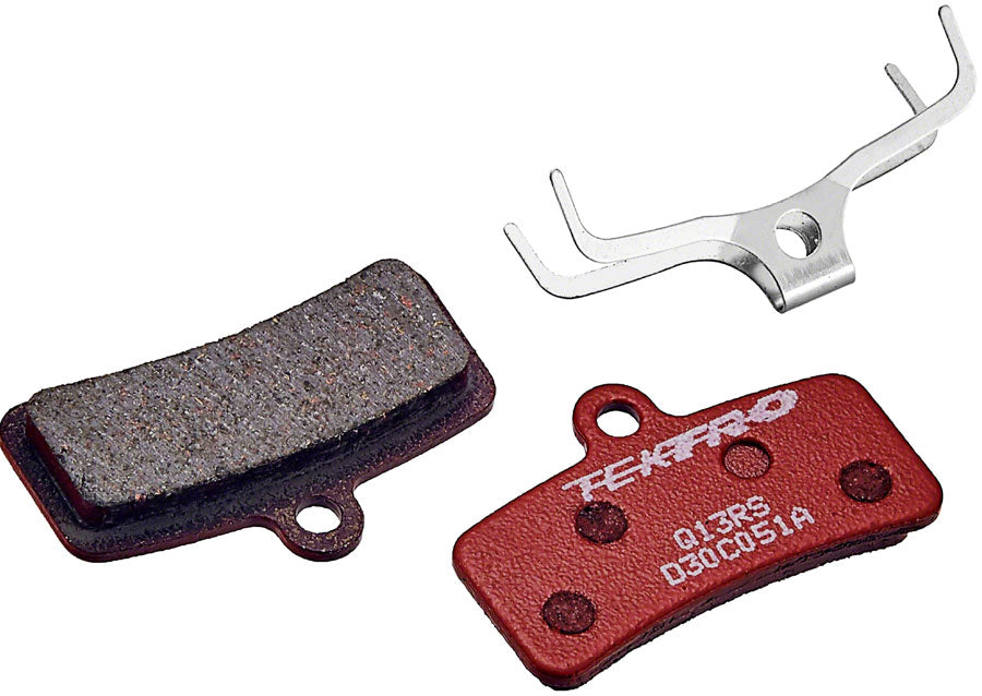 Tektro Q13RS Disc Brake Pad - Resin 5mm Thickness For 4-Piston Brake Calipers Red Disc Brake Pads Tektro   