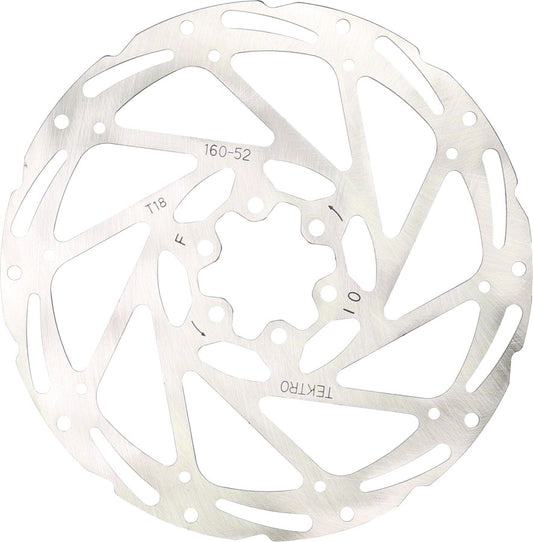 Tektro TR160-52 Disc Rotor - 160mm 6-Bolt 1.8mm Thickness For 2-Piston Calipers Silver Disc Rotor Tektro   