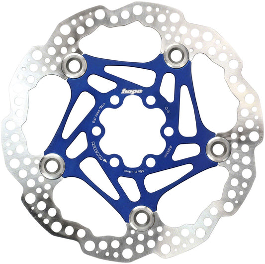 Hope Floating Disc Brake Rotor - 160mm 6-Bolt Blue Disc Rotor Hope   