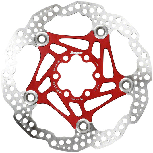 Hope Floating Disc Brake Rotor - 160mm 6-Bolt Red Disc Rotor Hope   