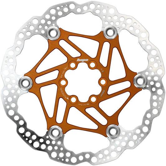 Hope Floating Disc Brake Rotor - 180mm 6-Bolt Orange Disc Rotor Hope   