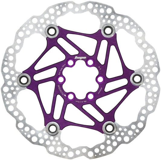 Hope Floating Disc Brake Rotor - 180mm 6-Bolt Purple Disc Rotor Hope   