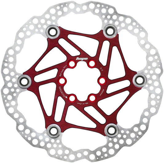 Hope Floating Disc Brake Rotor - 180mm 6-Bolt Red Disc Rotor Hope   