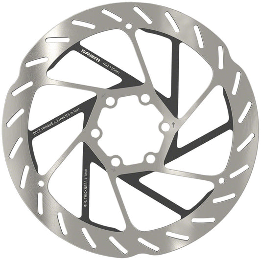 SRAM HS2 Disc Brake Rotor - 160mm 6-Bolt Rounded Silver/Black Disc Rotor SRAM   