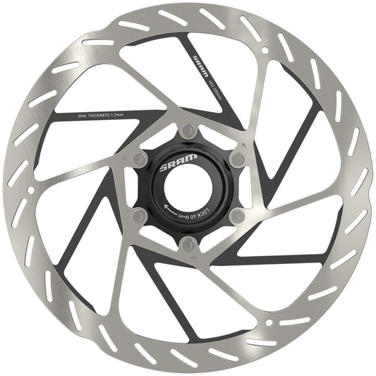 SRAM HS2 Disc Brake Rotor - 200mm Center Lock Rounded Silver/Black Disc Rotor SRAM   