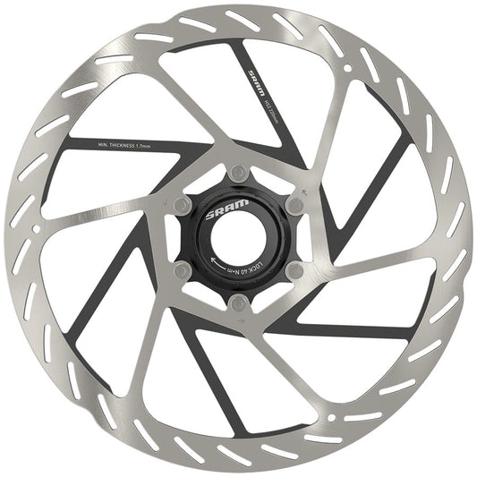 SRAM HS2 Disc Brake Rotor - 220mm Center Lock Rounded Silver/Black Disc Rotor SRAM   