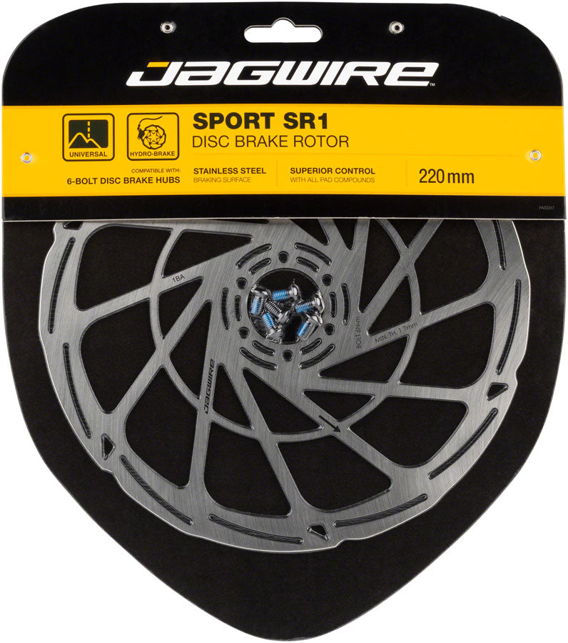 Jagwire Sport SR1 Disc Brake Rotor - 220mm 6-Bolt Silver Disc Rotor Jagwire   