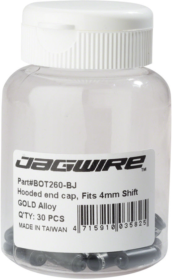 Jagwire Hooded End Cap 4mm Shift Bottle of 30 Black Cables and Housing Jagwire   