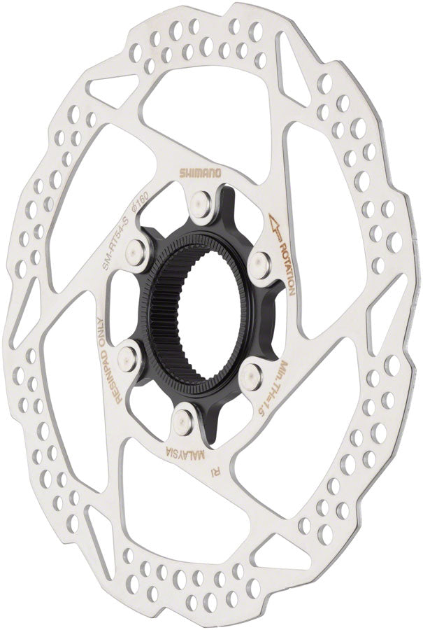 Shimano Deore SM-RT54-S Disc Brake Rotor - 160mm Center Lock For Resin Pads Only Silver Disc Rotor Shimano   