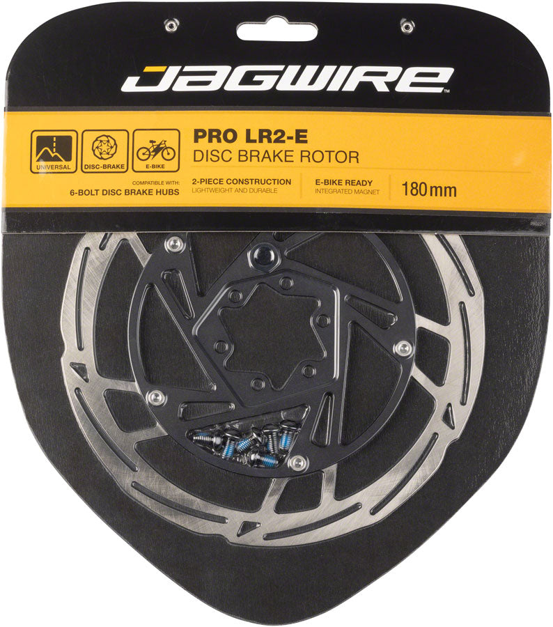 Jagwire Pro LR2-E Ebike Disc Brake Rotor Magnet - 180mm 6-Bolt Silver/BLK Disc Rotor Jagwire   