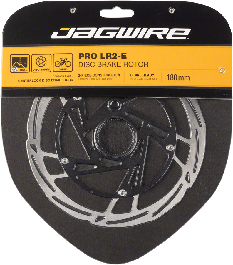 Jagwire Pro LR2-E Ebike Disc Brake Rotor Magnet - 180mm Center Lock Silver/BLK Disc Rotor Jagwire   
