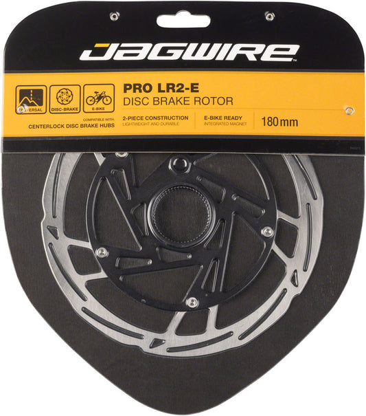 Jagwire Pro LR2-E Ebike Disc Brake Rotor Magnet - 180mm Center Lock Silver/BLK Disc Rotor Jagwire   